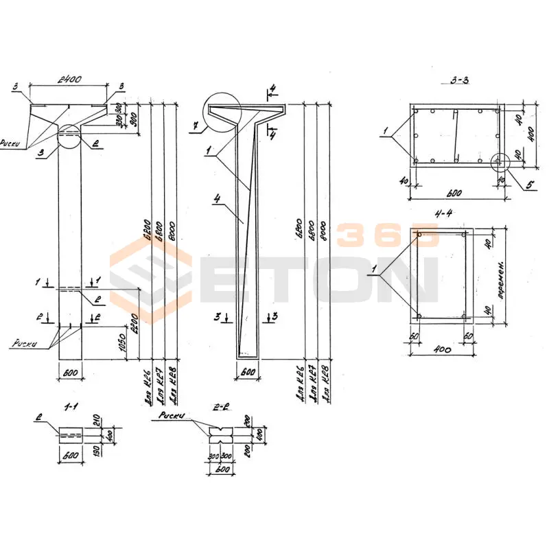 Колонны серия 3.015-16.94 ( 3.015-2/82, 3.015-2/77 ) К 28-4