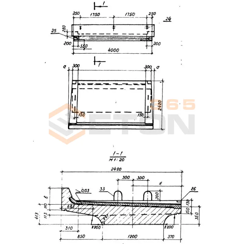 Балки с пониженной строительной высотой Серия 3.501.1-146 БП 40 к1 м1