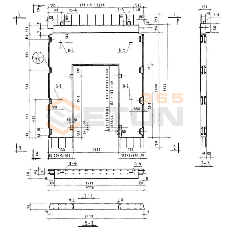 Диафрагмы жесткости Серия ИИ 04-6 Д 1-28-36 п (ИИ 04-6)