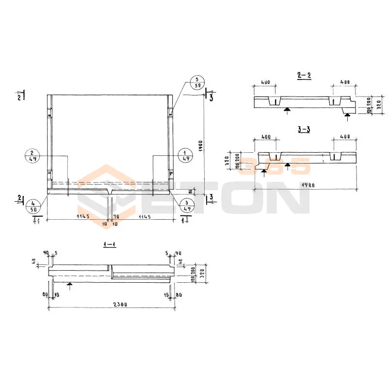 Лестничные площадки ребристые Серия 1.152-7 ЛП 24-18 (1.152-7)