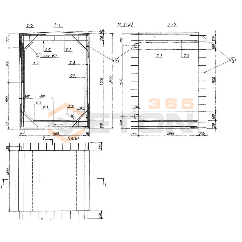 Звенья труб прямоугольные ГОСТ 26067.0-83 ПТ 15-20