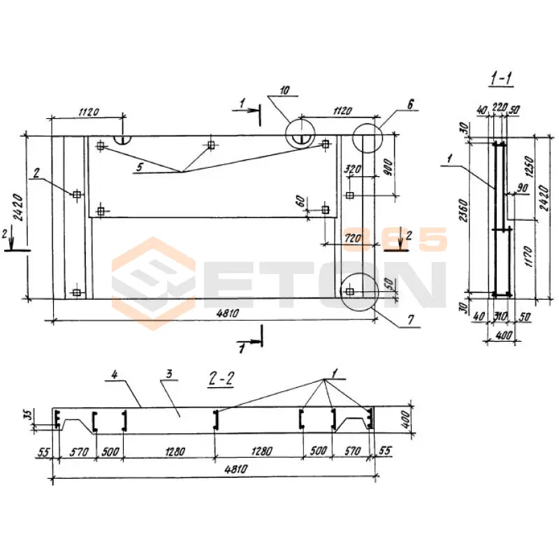 Панели парапетные Серия 1.100.1-7 1НЧ 48-24-40-50 л