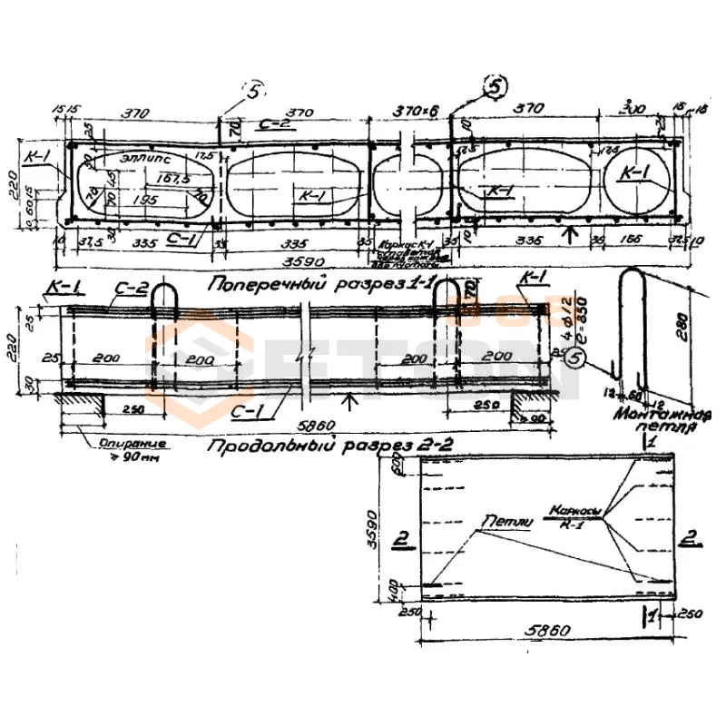 Панели с овальными пустотами Серия ИИ 01-02 ПО 60-36 (ИИ 01-02)