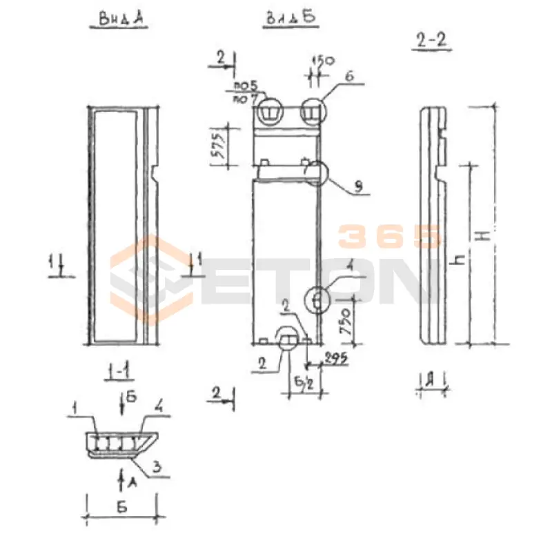 Наружные стеновые панели Серия КУБ 2,5 ВНП 12-30-3,5-4