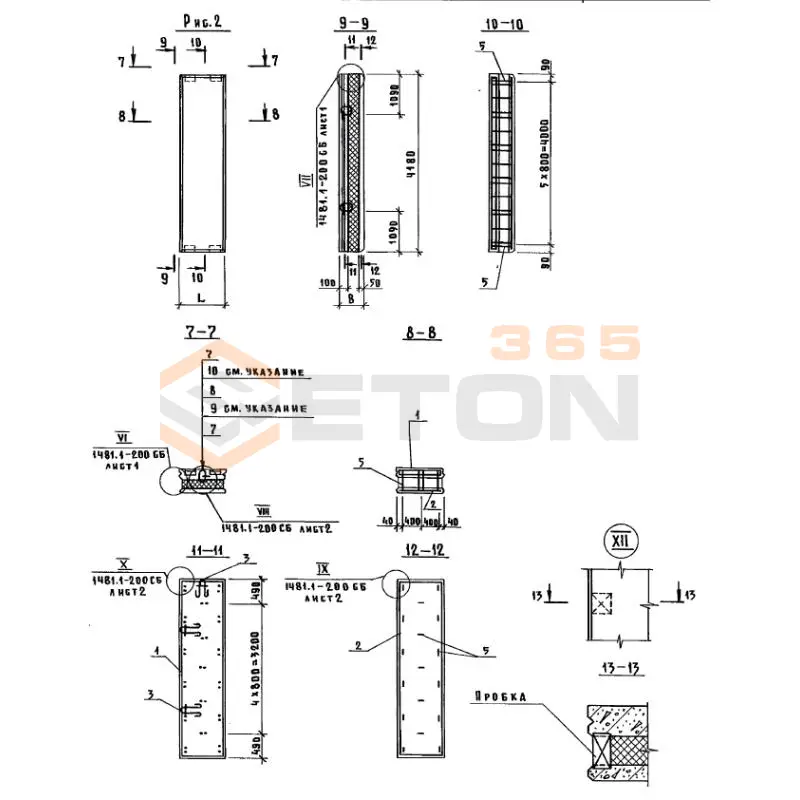 Панели стеновые трехслойные Шифр 1481 ПСТ 18-24-35 пм (Шифр 1481)