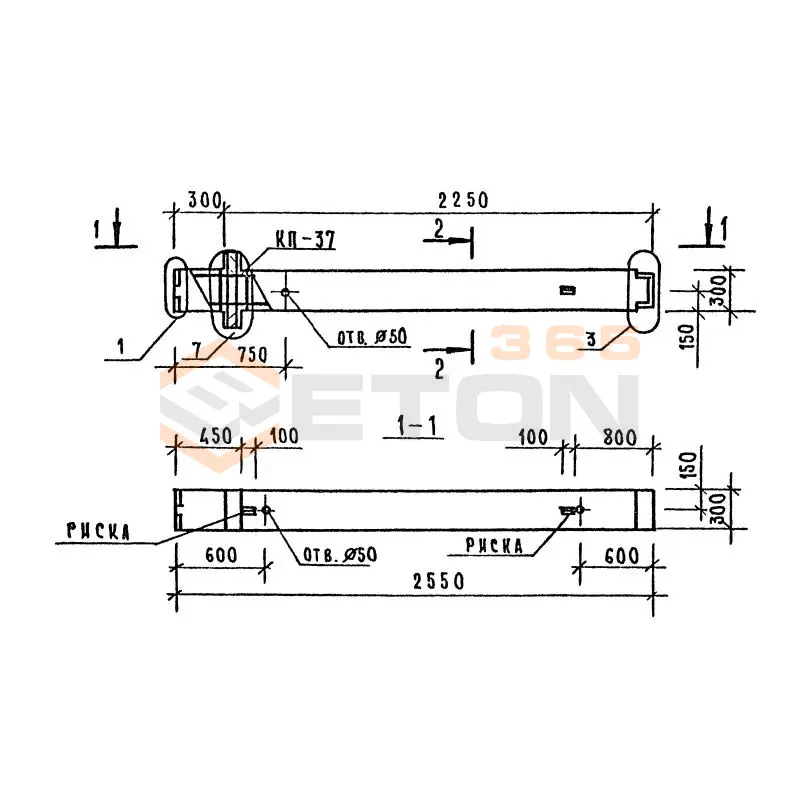 Колонны сечением 300х300 Серия 1.020.1-7 1КВ 3-33-10