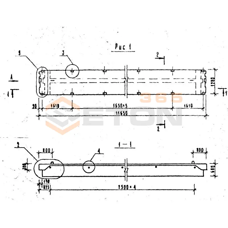 Плиты перекрытий Серия 1.042.1-2 ПТ 116-13-8 АтVт