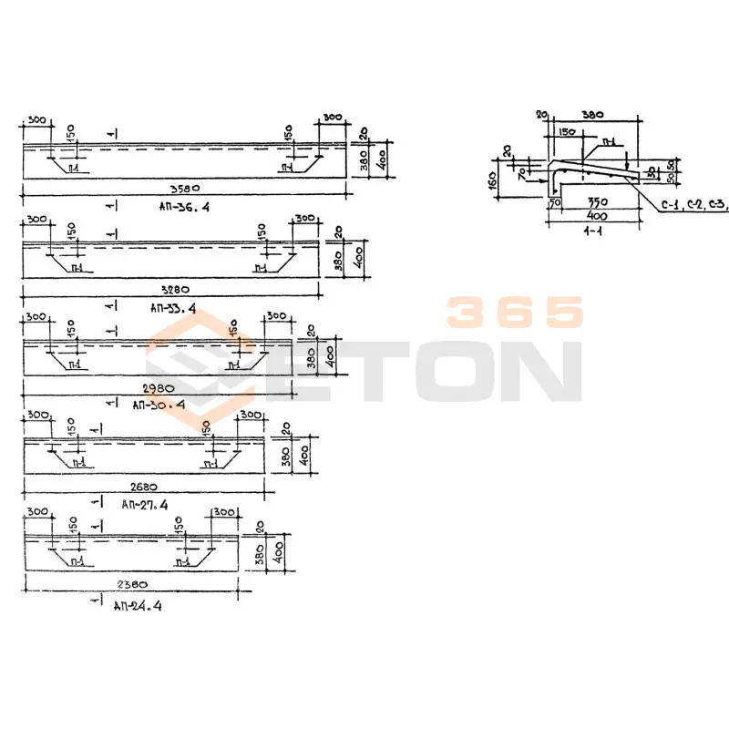 Плиты парапетные Серия 1.138-2 АП 27-4