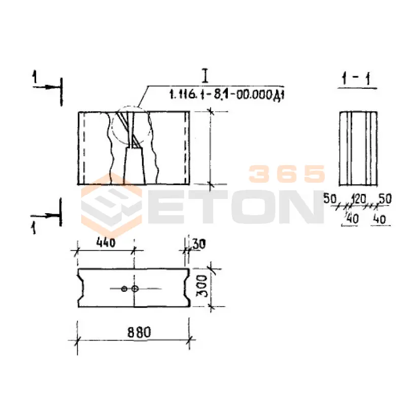 Фундаментные блоки сплошные ФБС серия 1.116.1-8 и ГОСТ 13579-78 ФБС 9-3-3