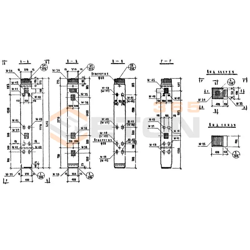 Колонны сечением 400х400 Серия ИИ 04-2 КЛ 29-33-4 а