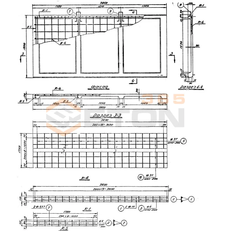 Панели ограждения Серия БТ 01-01 Э 2