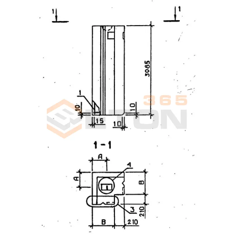 Панели стеновые цокольные серия 1.020-1/87 ( 1.020.1-7, 1.020-1/83, ИИ 04-1, 1.020.1-3пв ) ПСЦ 46-310-25 л пв