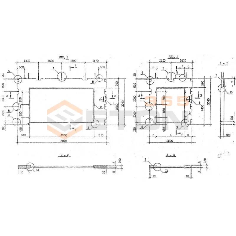 Панели внутренних стен Серия 1.090.1-2с ПВР 58-30-42-7 тс9 (1.090.1-2с)