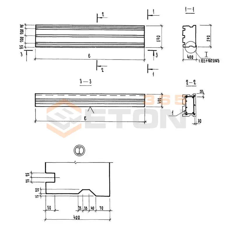 Панели покрытий сплошные Серия 1.165.1-10 ПВ 48-6-40-3 я
