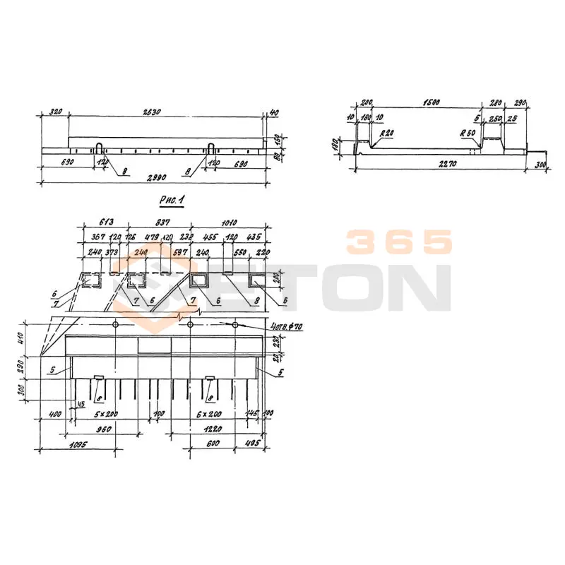Блоки тротуарные Серия 3.503.1-81 Т 150-15 тАIII-3,45 п