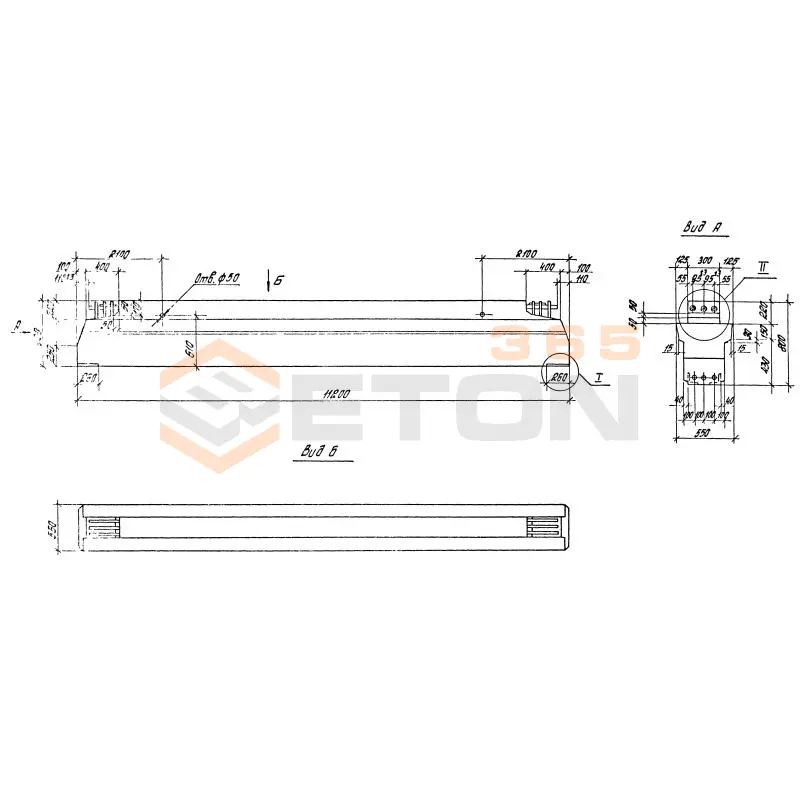 Ригели пролетом 12,0 м Серия 1.420.1-19 Р 3-16 АIV-2