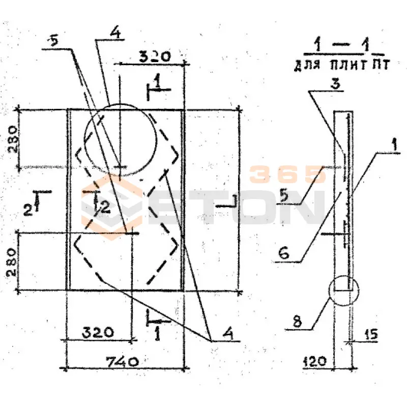 Плиты каналов ПТ серия 3.006.1-8 ПТ 75-120-12-12