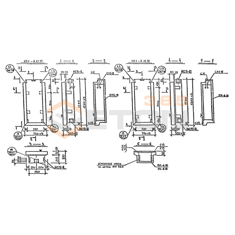 Панели наружных стен Серия 1.232 КЛ-2 НП 1-6-12-35 (1.232 КЛ-2)