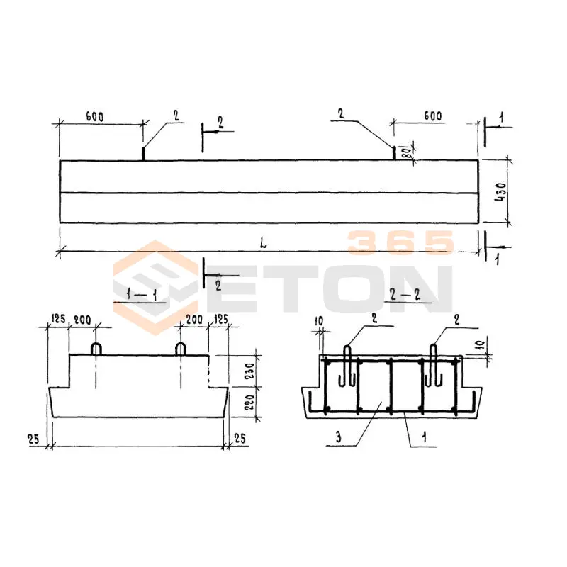Балки растверков Серия 1.111.1-5 4БР 24-17-4-5 т
