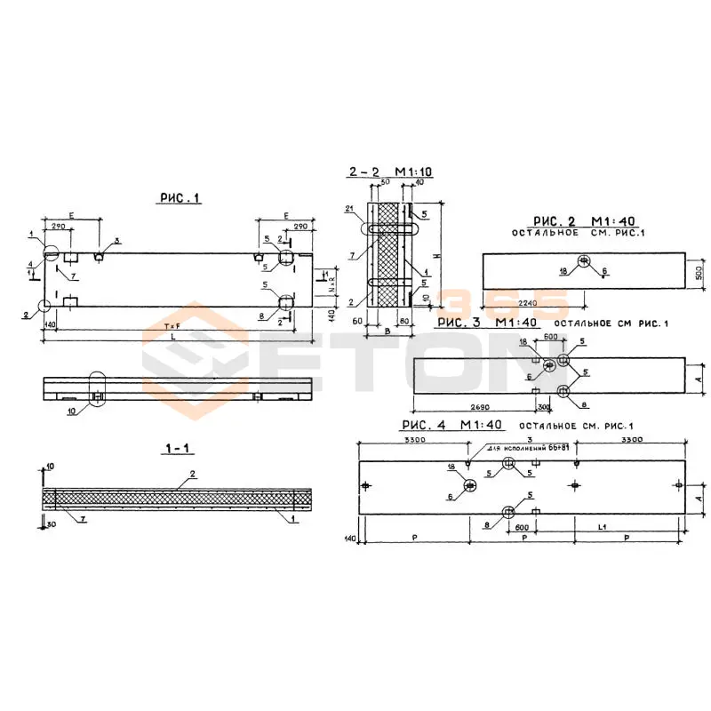 Панели стеновые трехслойные Серия 1.020-1 1ПС 45-21-2,5 тэ (1.020-1)