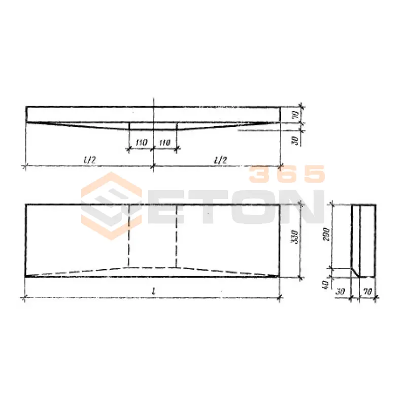 Ступени плоские для сквозных маршей Серия 1.055.1-1 (1.155-1, ГОСТ 8717.0-84 и 8717.1-84, ИИ 03-02) ЛСС 15 сш