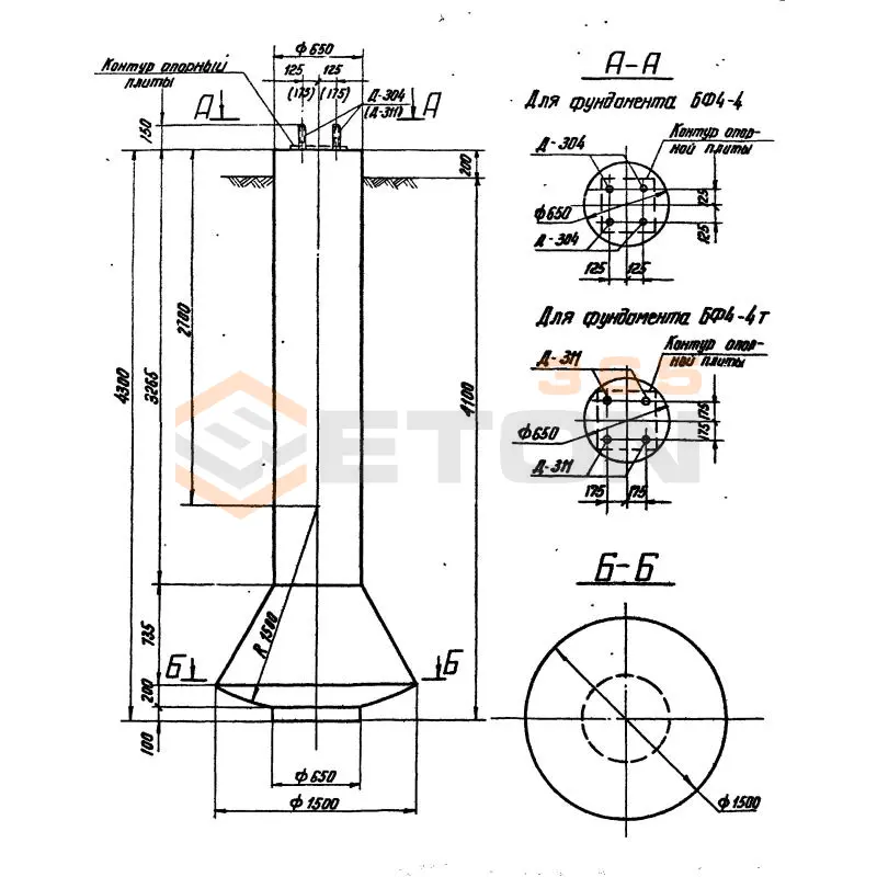Фундаменты Серия 3.407-123 БФ 4-4 т