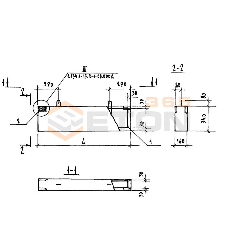 Блоки вентиляционные Серия 1.134.1-15 БВП 22-3-16-15 т