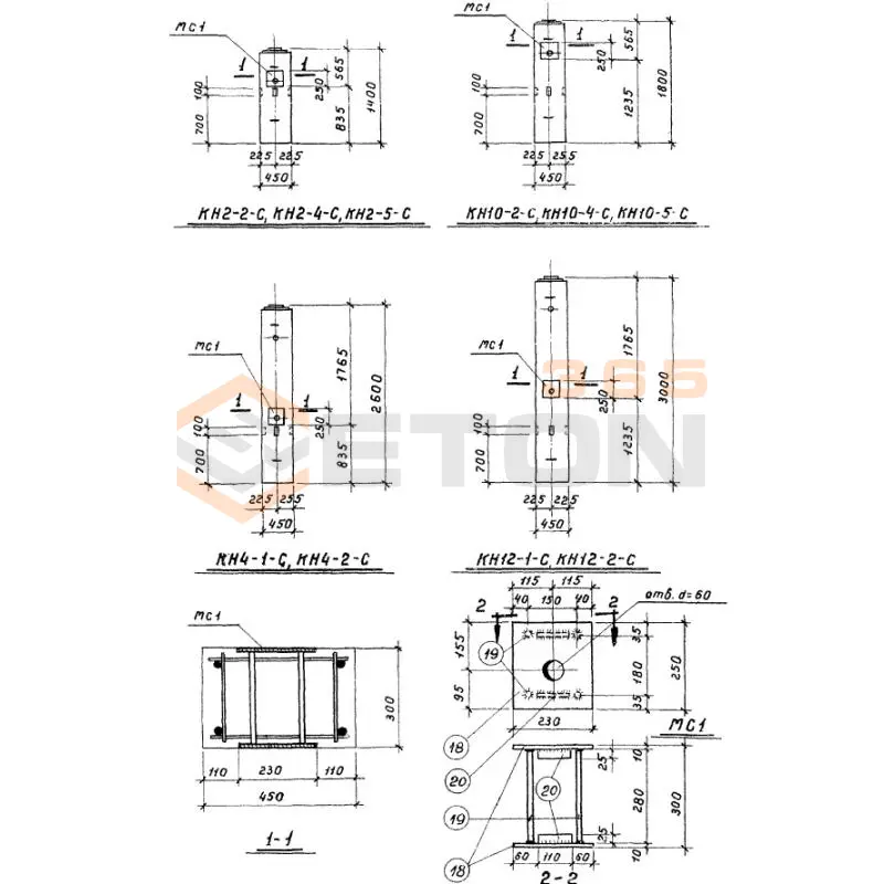 Колонны нулевого цикла Серия ИИ 60 КН 12-2 с (ИИ 60)