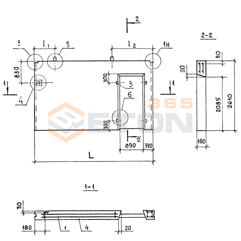 Панели стеновый Серия 1.131.1-27 ПСВ 64-26-16-12,5 т-2,2-1
