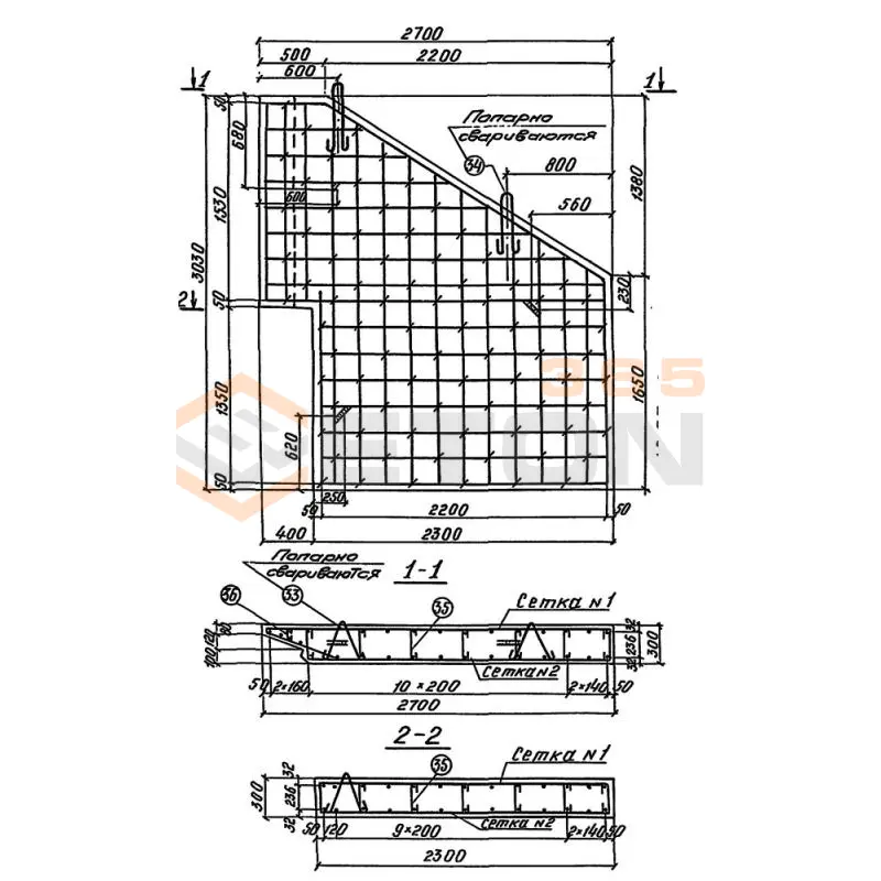 Откосные стенки серия 3.501.1-177.93 (3.501.1-126, 3.501-104, Шифр 2175рч) Блок 108