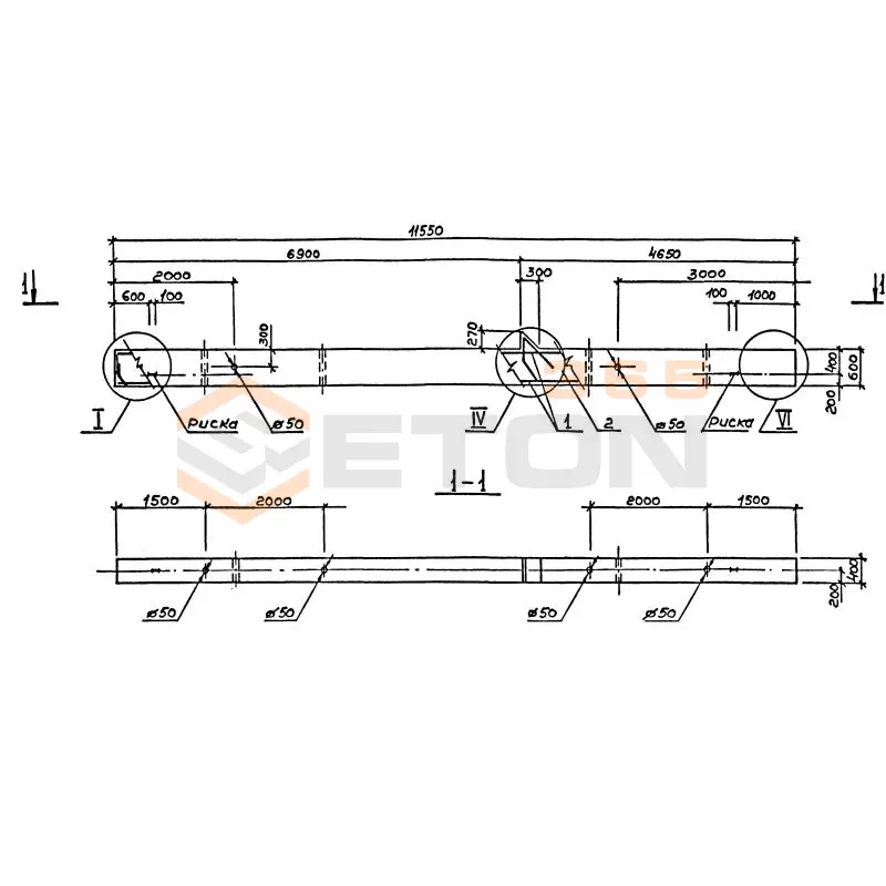 Колонны железобетонные для многоэтажных зданий поперечного сечения 400*600 Серия 1.020-1/87 ( 1.020.1-7, 1.020-1/83, ИИ 04-1, 1.020.1-3пв ) 2КБО 60-2