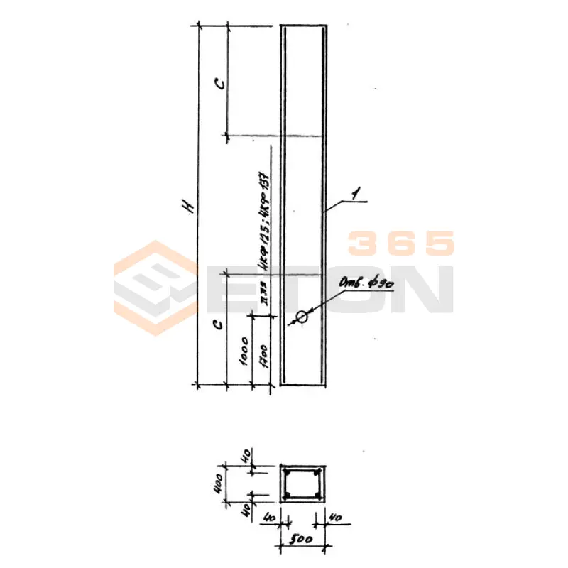 Колонны фахверка Серия 1.427.1-3 4КФ 105