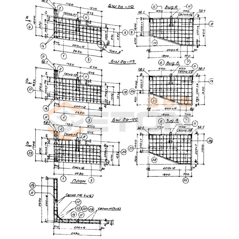 Блоки шкафных стенок Серия 3.503-30 БШ 2ан-120 (3.503-30)