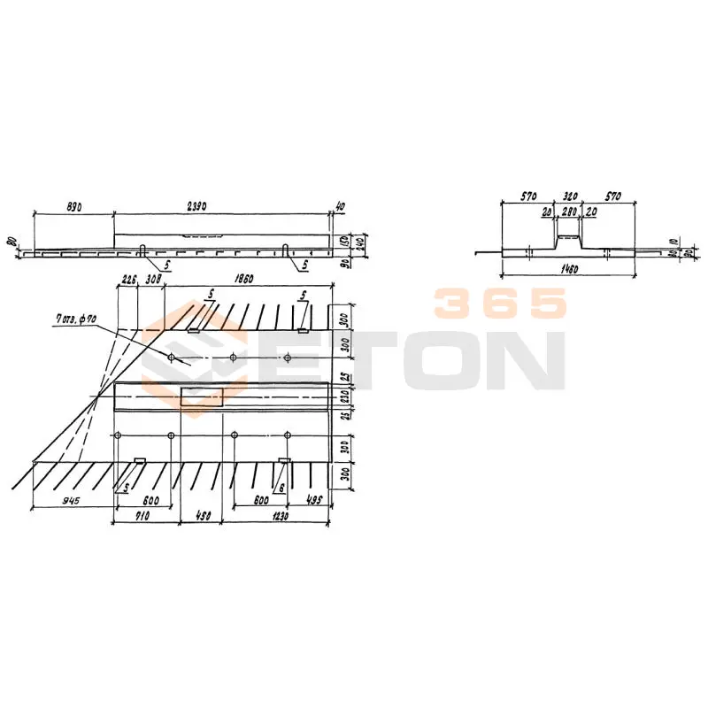 Блоки разделительной полосы Серия 3.503.1-81 РП 15 тАIII-2,45 л