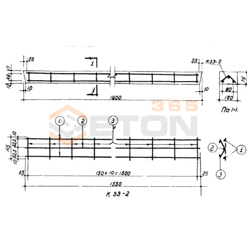 Перемычки Серия ИИ 03-02 Альбом 16б ч2 Б 16