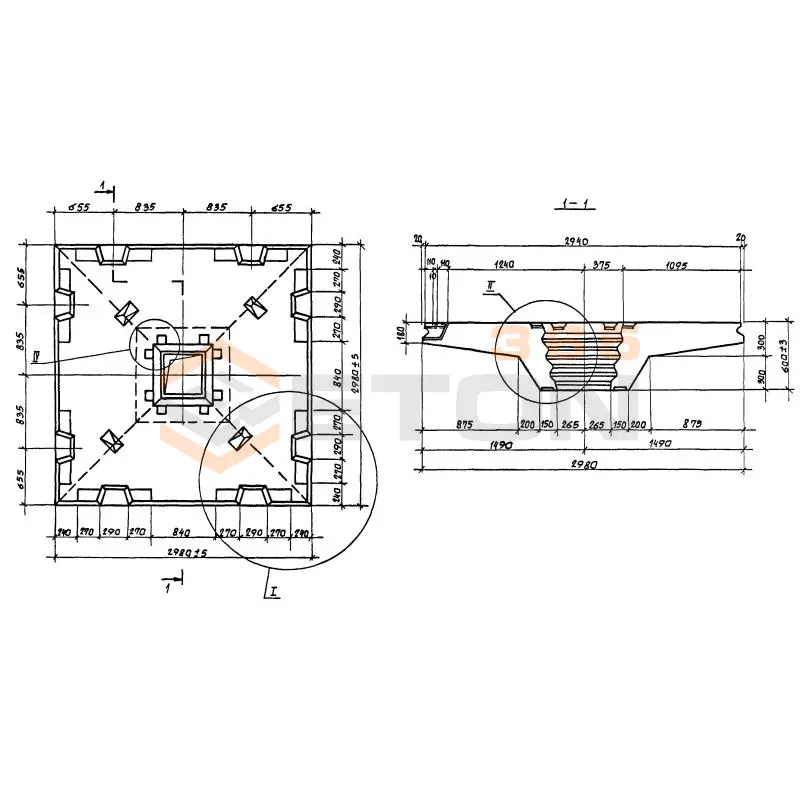 Капители ГОСТ 27108-86 КП 1пр-2-4 (ГОСТ 27108-86)
