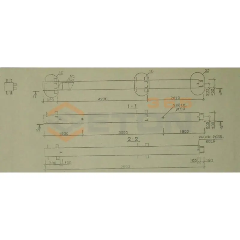 Колонны сечением 400х400 мм для зданий с высотами этажей 4,2 м Серия 1.020.1-2с/89 3КВ 42-75-4 с