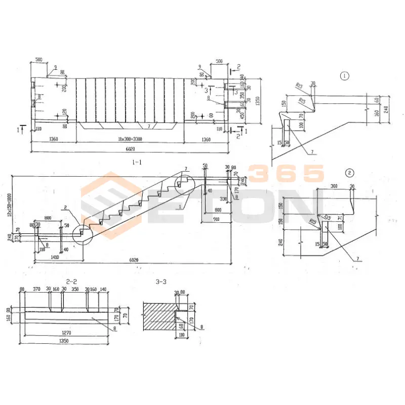Лестничные марши Серия КУБ 2,5 ЛМ 18-13,5