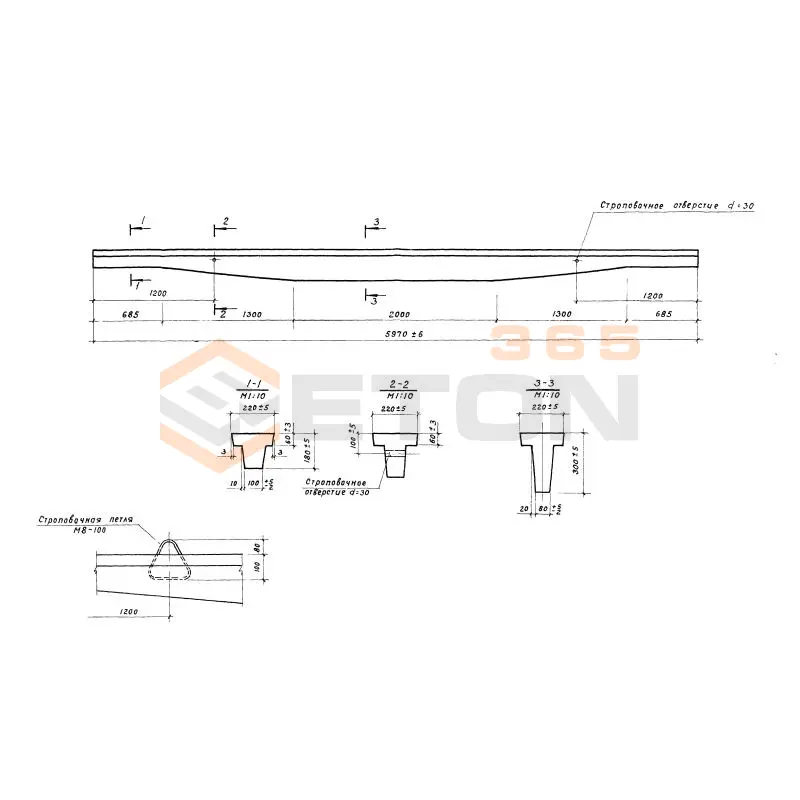Прогоны железобетонные Серия 1.462-14 3ПР 1 АтпV п
