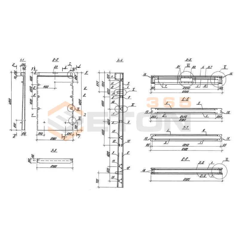 Панели стеновые балочные для прямоугольных сооружений Серия 3.900.1-10 ПС 2-48 кг5