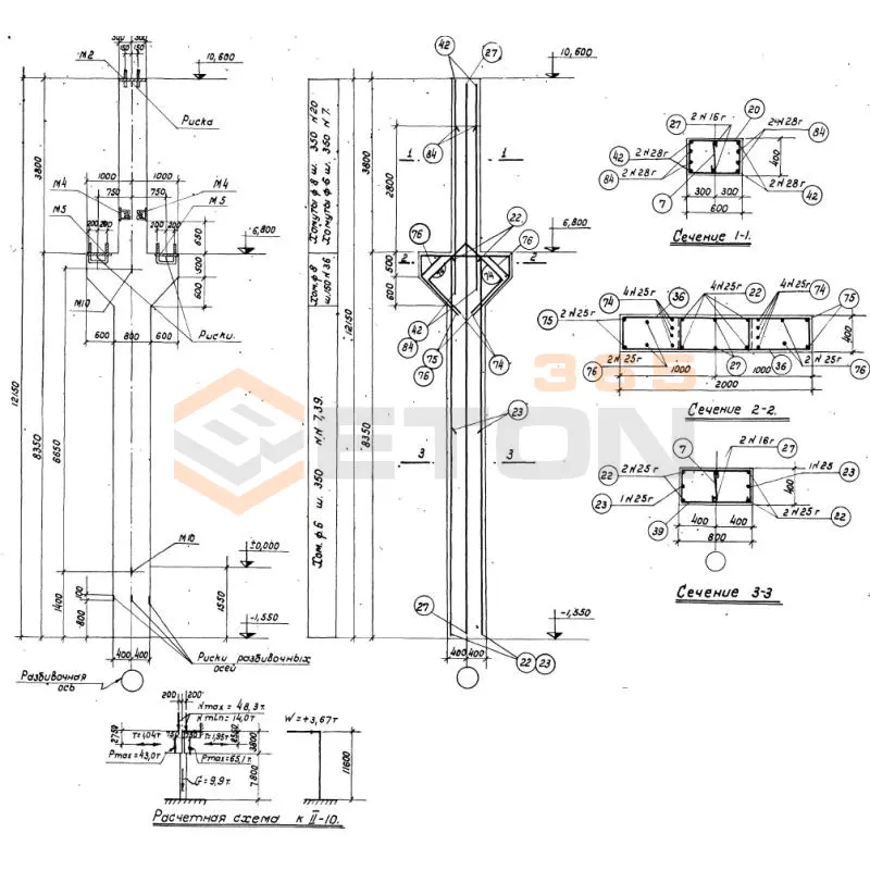 Колонны Серия КЭ 01-06 К II-10 б (КЭ 01-06)