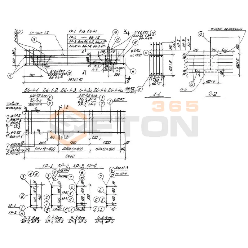 Балки Серия ИС 01-09 Б 6-1-3 а