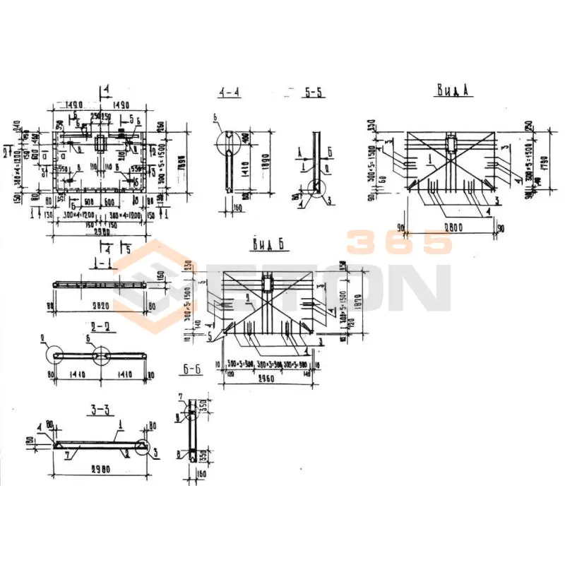 Одномодульные панели перекрытия Серия КУБ 2,5 4,2НП 30-19-16-10