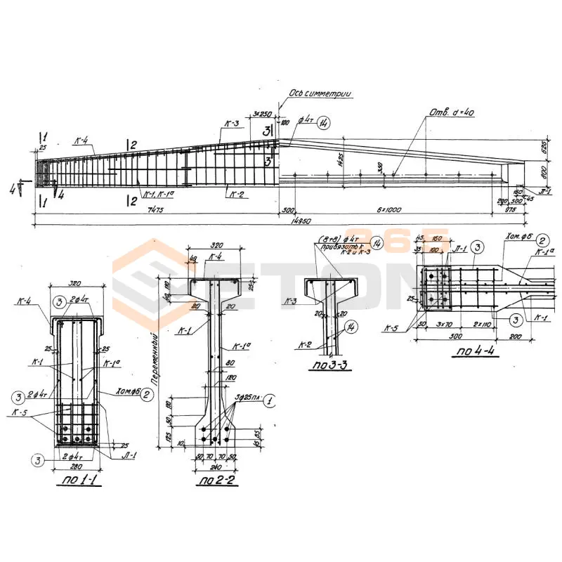 Балки Серия ПК 01-06 Б 4-15-3