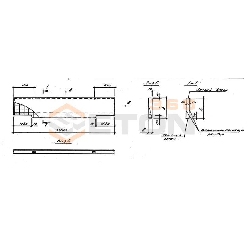 Панели стеновые цокольные Серия 1.030.1-1/88 ПСЦ 60-15-2,5-4