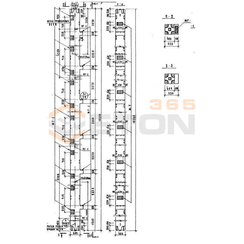 Колонны сечением 400х400 Серия ИИ 04-2 К6СК 428-45