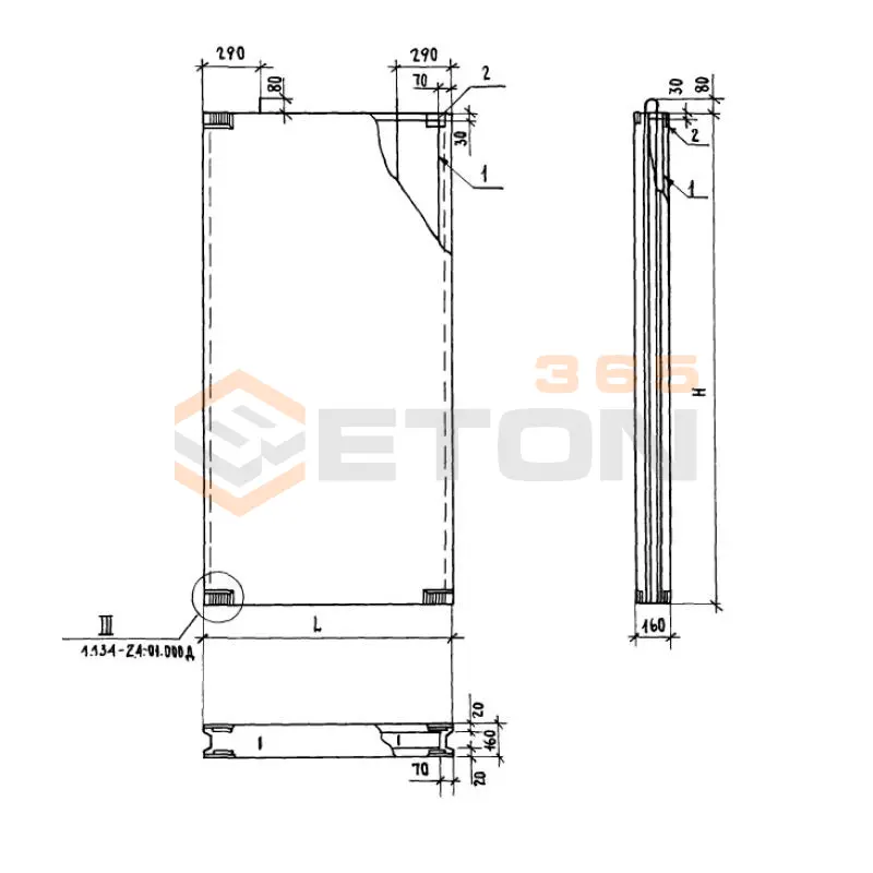 Блоки внутренних стен Серия 1.134-2 СБ 18-26-1 т
