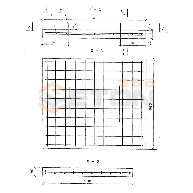 Плиты убежища Серия 3.501.1-175.93 ПУ 1 м
