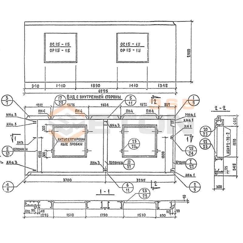 Панели наружных стен Серия 1.132-1 НР 2-70-29-3-4 б-1