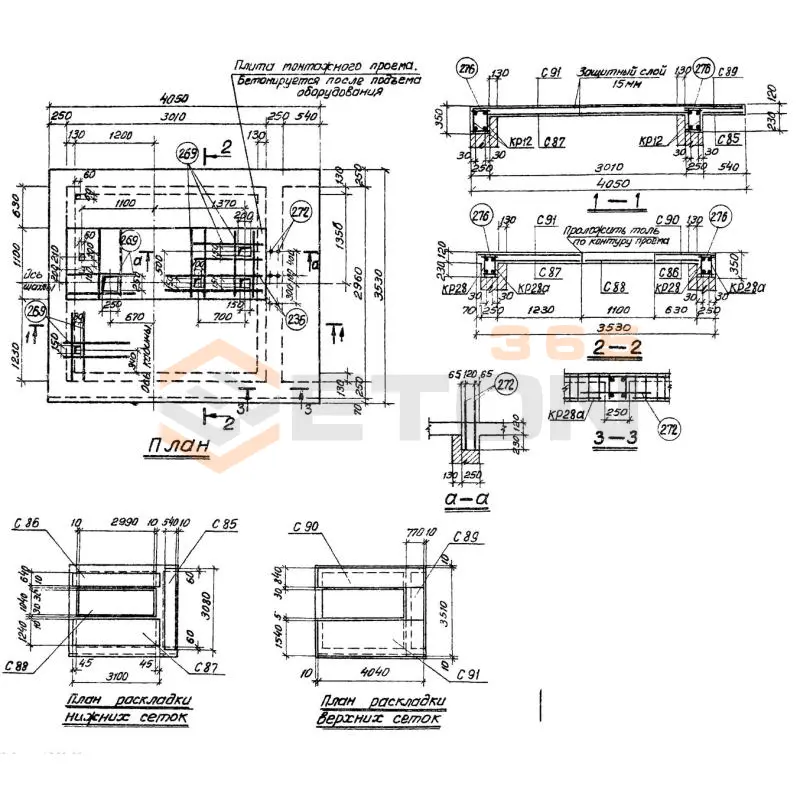 Плиты перекрытий шахт Серия 1.489-1 П 28